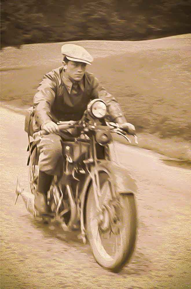 Grandpa on Motor bike after assembly